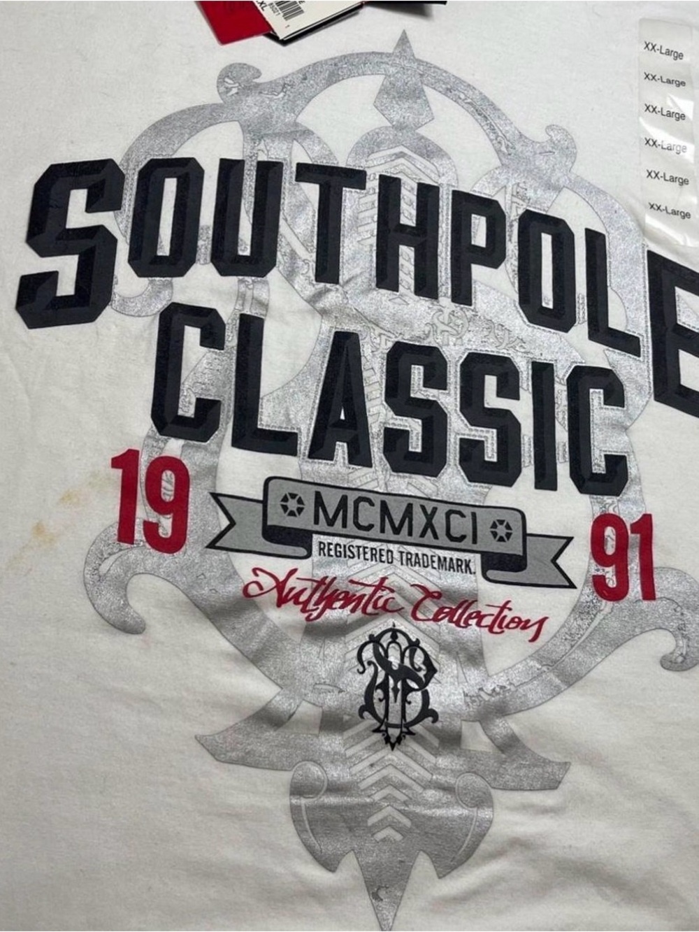 Y2K Skater South Pole Classic Men’s Black Red White Graphic T-Shirt XXL - Picture 2 of 8